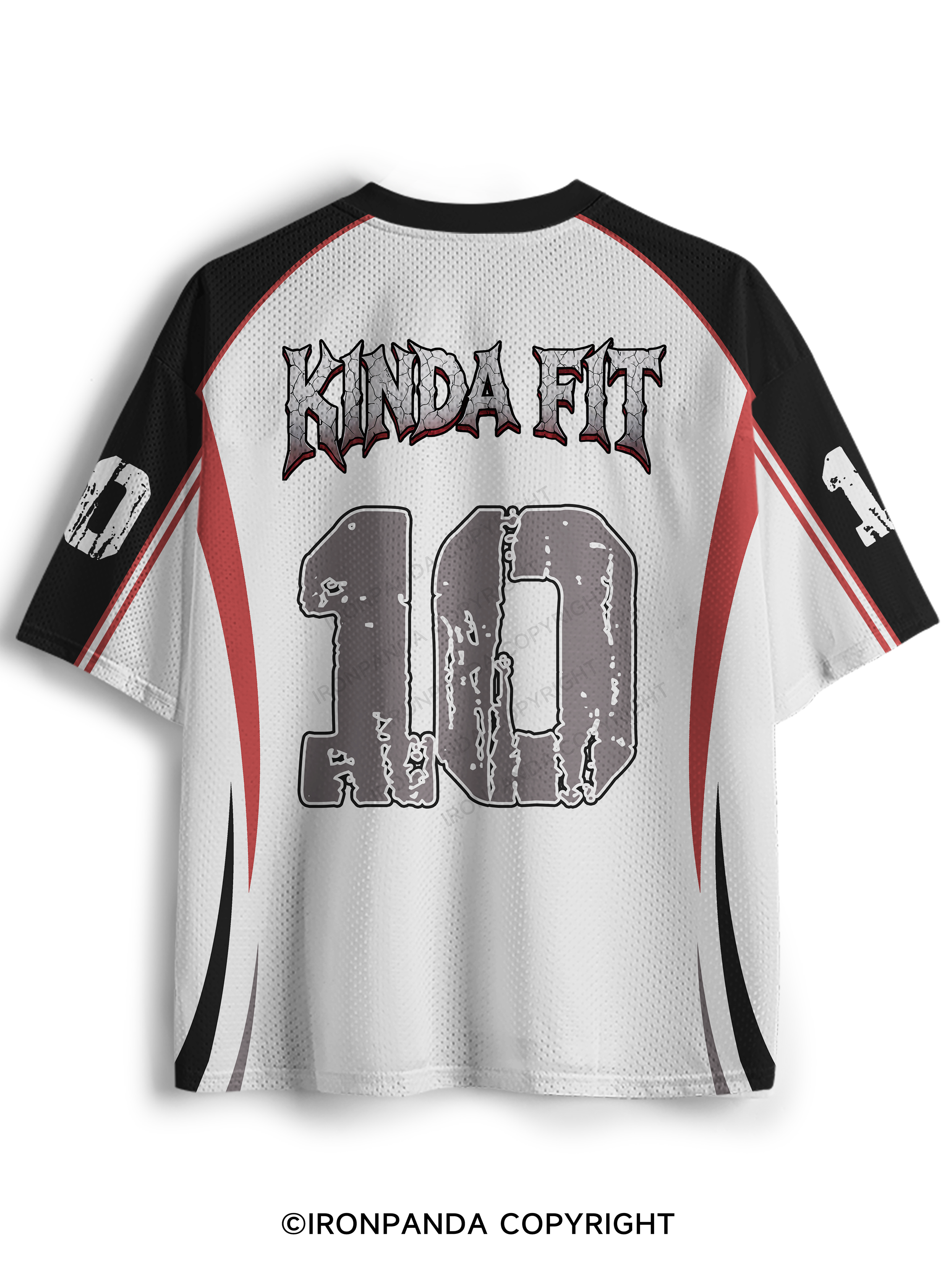Humorous Panda Weightlifter Fitness Kinda Fit Sorta Fat Mesh Jersey