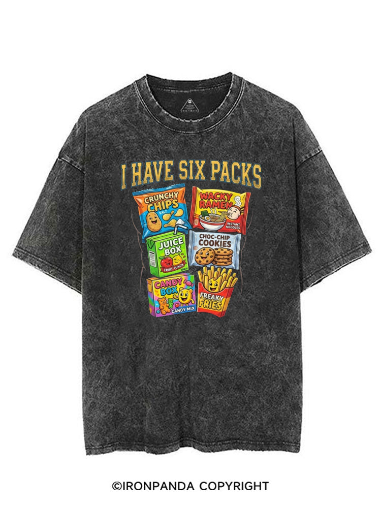 I HAVE SIX PACKS FUNNY JUNK FOOD ABS VINTAGE GYM SHIRT