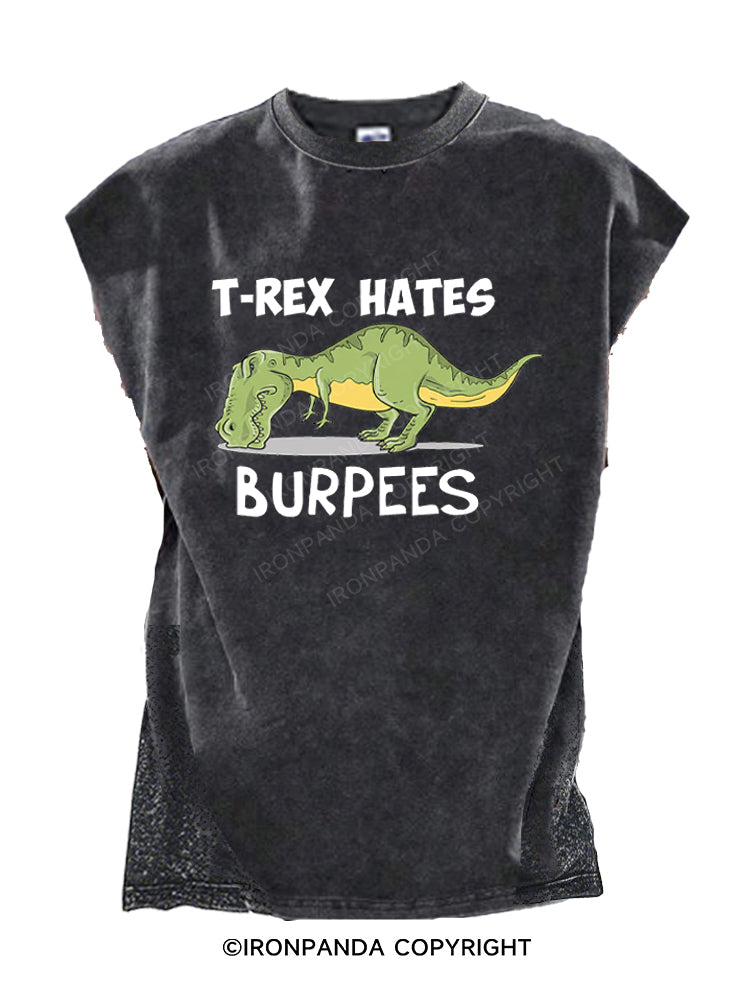 T-Rex Hates Burpees Cut Off Tank