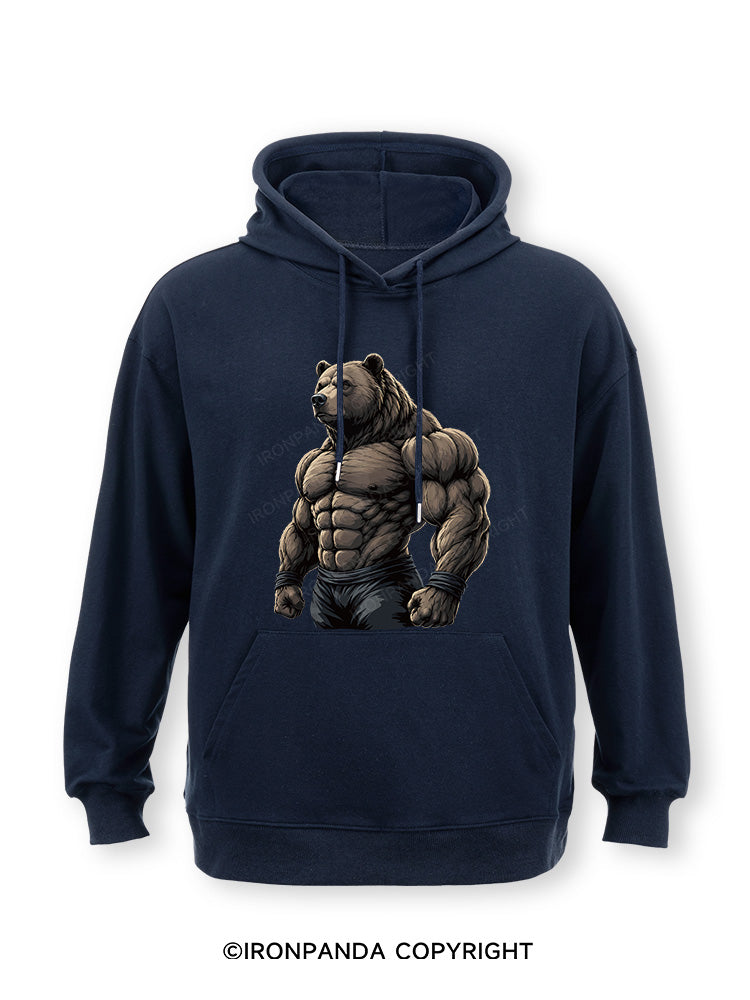 Muscular Bear Bodybuilder Performance Classic Gym Hoodie
