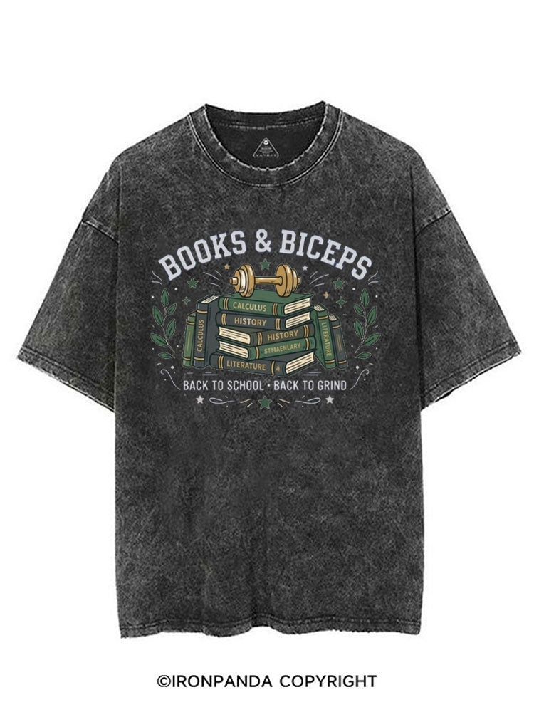 BOOKS & BICEPS BACK TO SCHOOL BACK TO GRIND VINTAGE GYM SHIRT