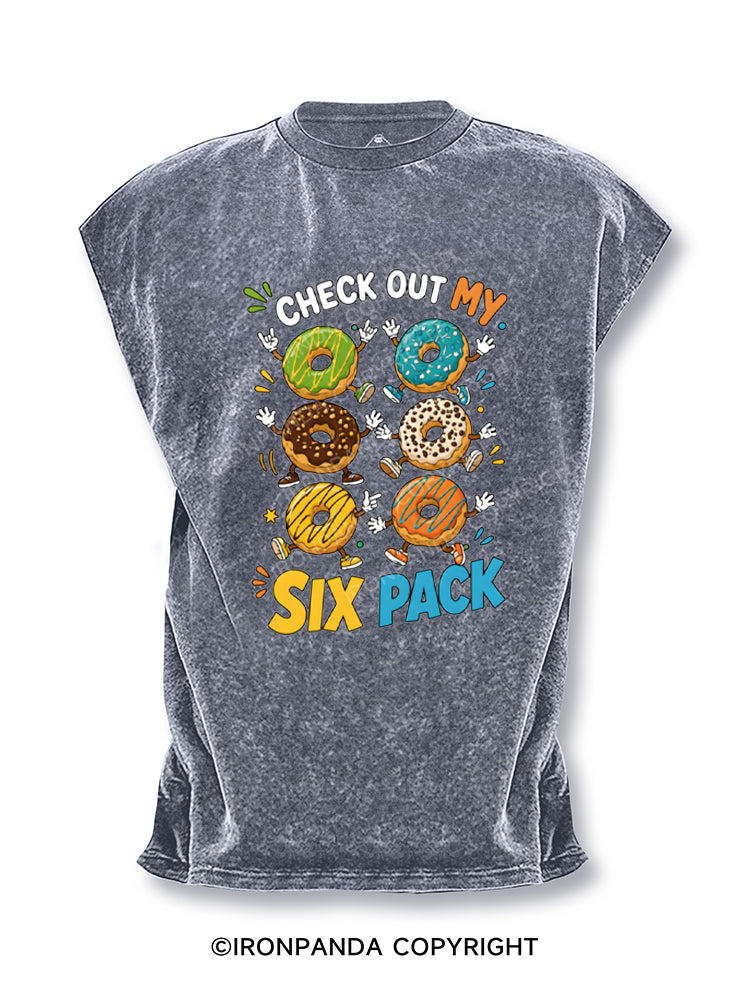 Check Out My Six Pack Donut Funny Gym Humor Cut Off Tank