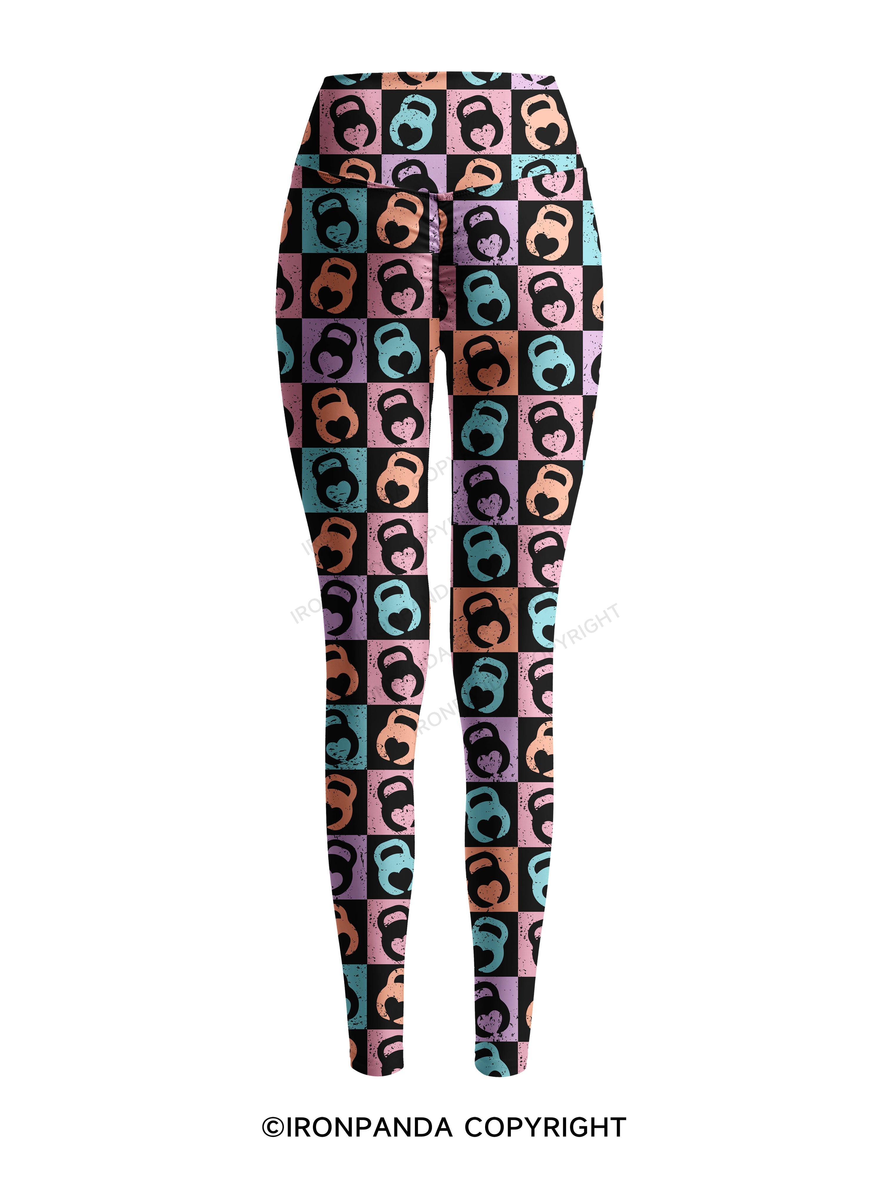 COLORS KETTLEBELL HEART Printed Yoga Pants