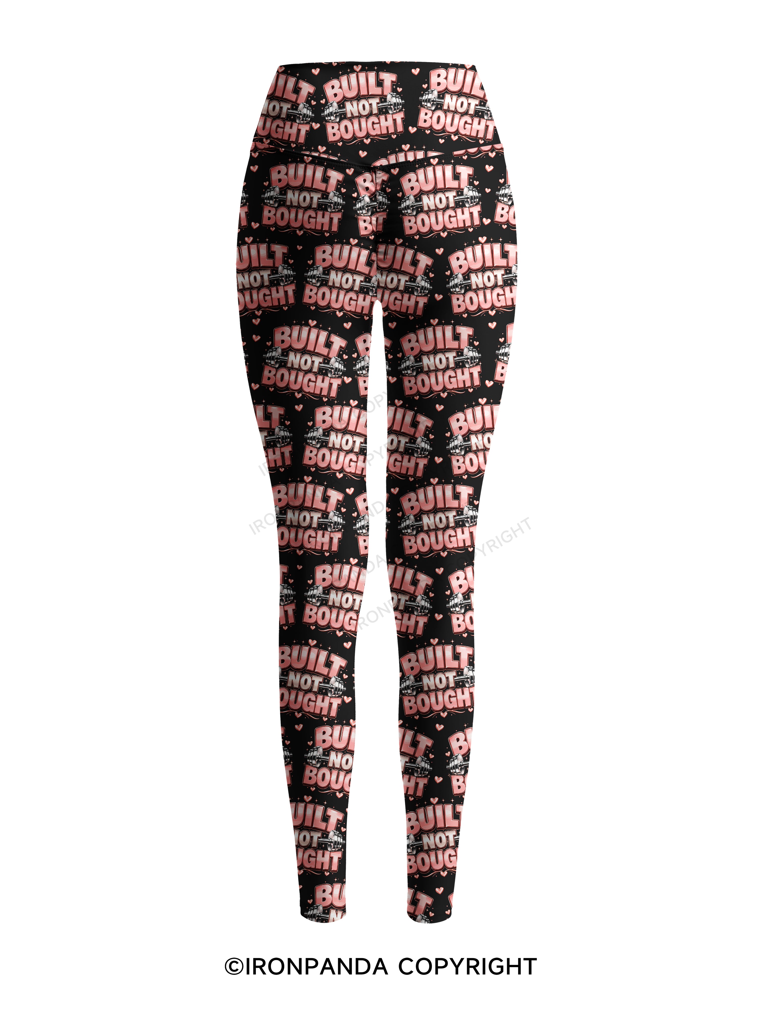 BUILT NOT BOUGHT POSITIVE GYM Printed Yoga Pants