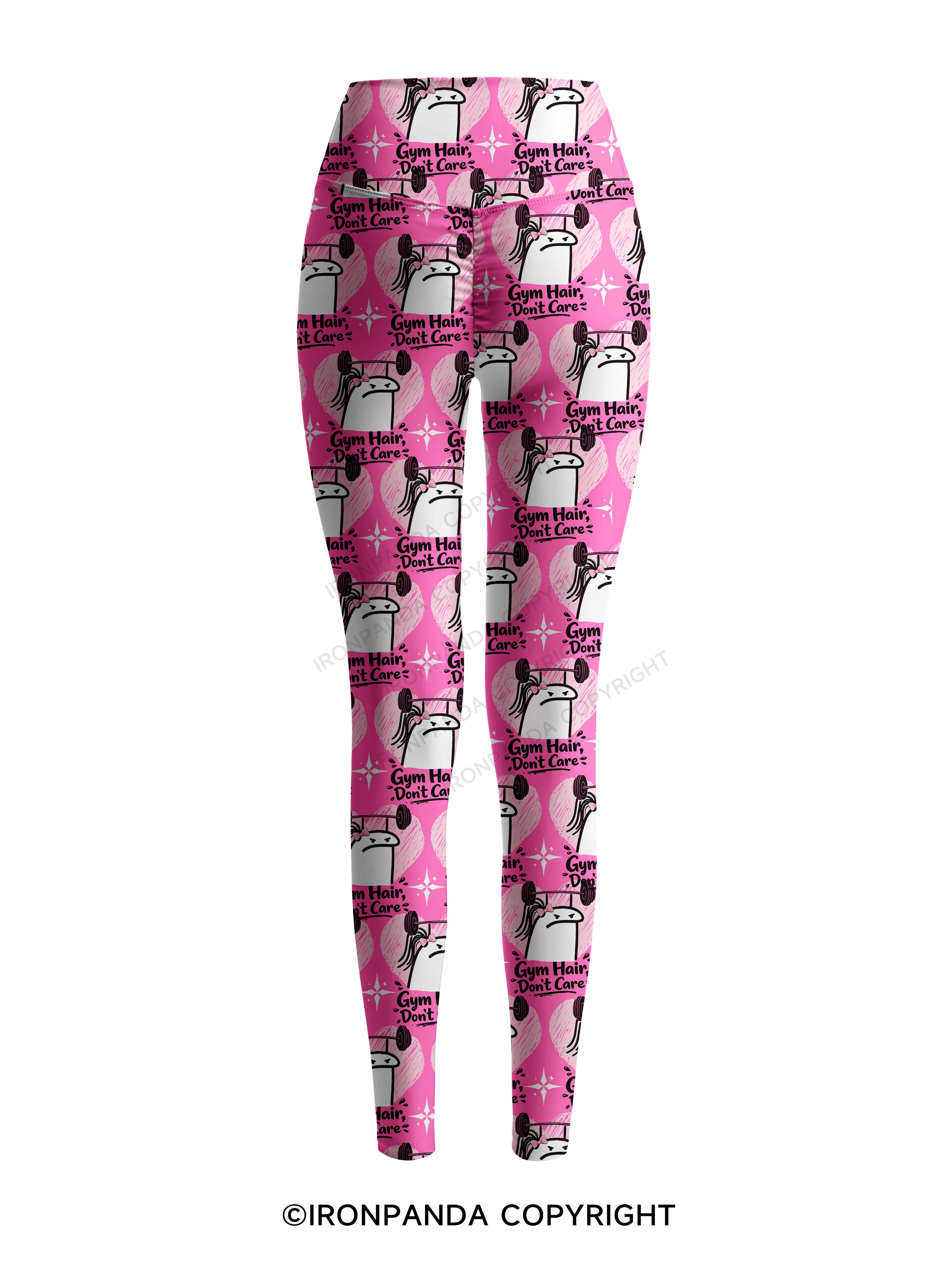 Gym Hair Don't Care Printed Yoga Pants