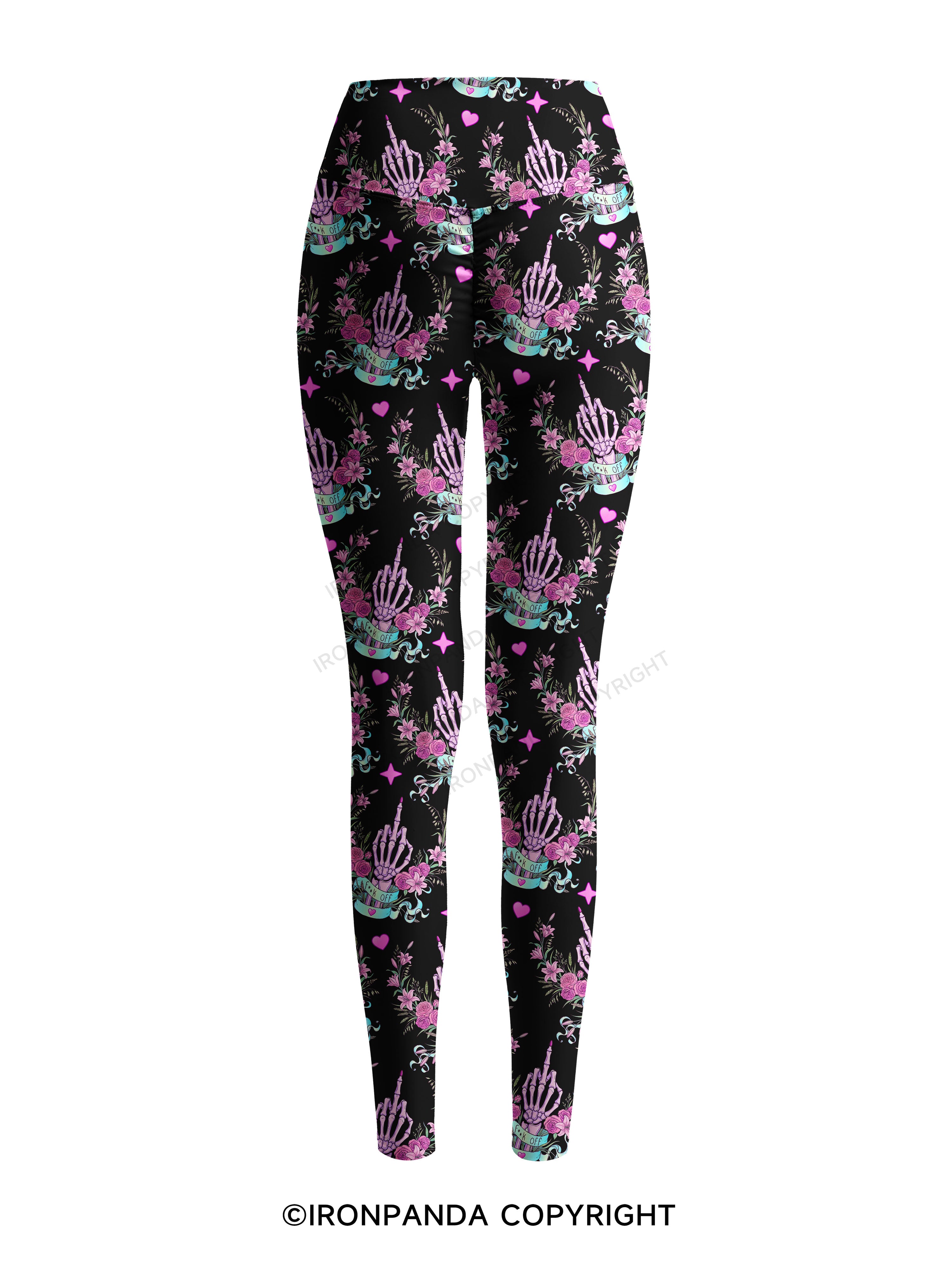 fuck off Printed Yoga Pants