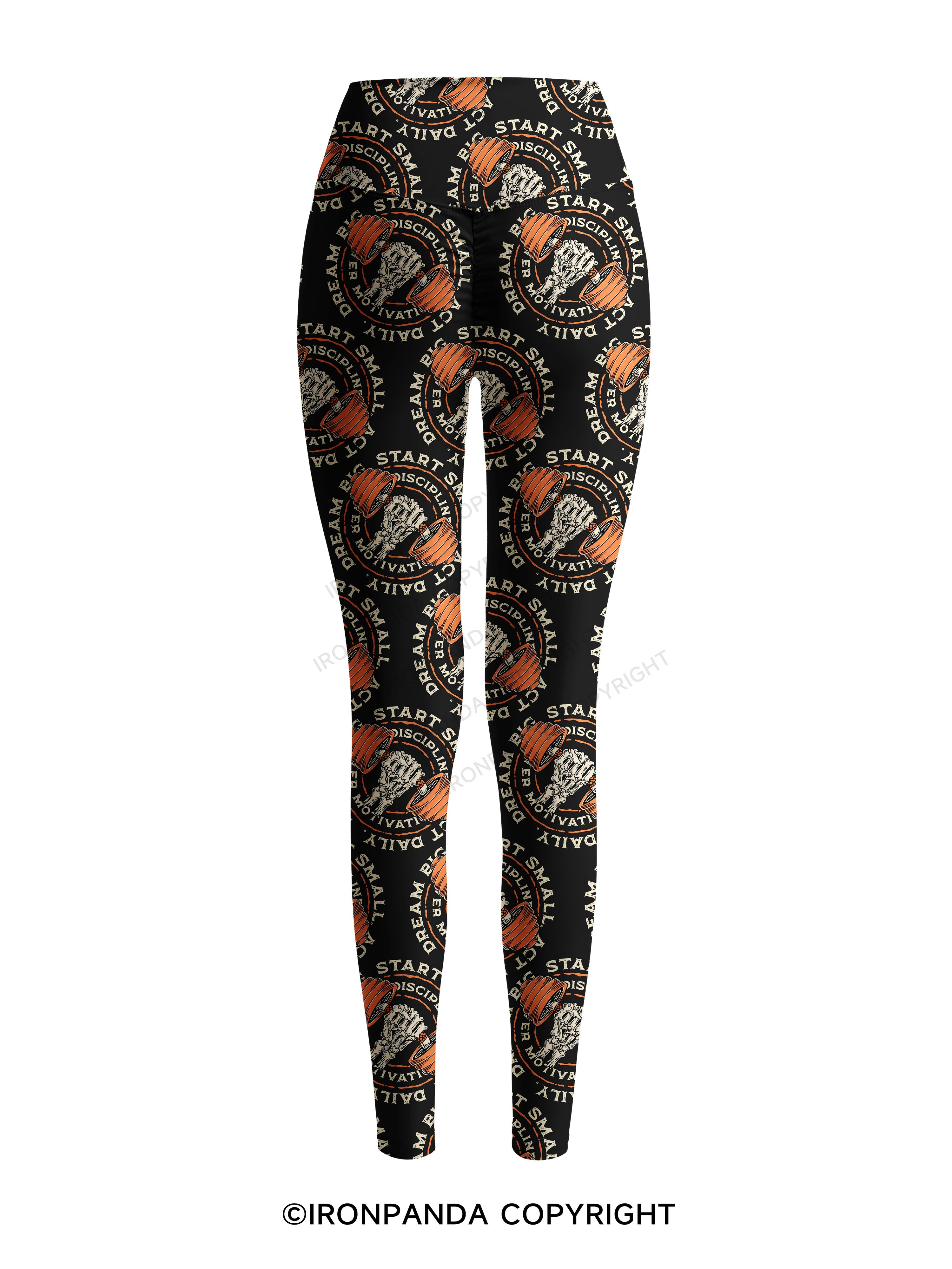 DREAM BIG START SMALL ACT DAILY DISCIPLINE OVER MOTIVATION Printed Yoga Pants