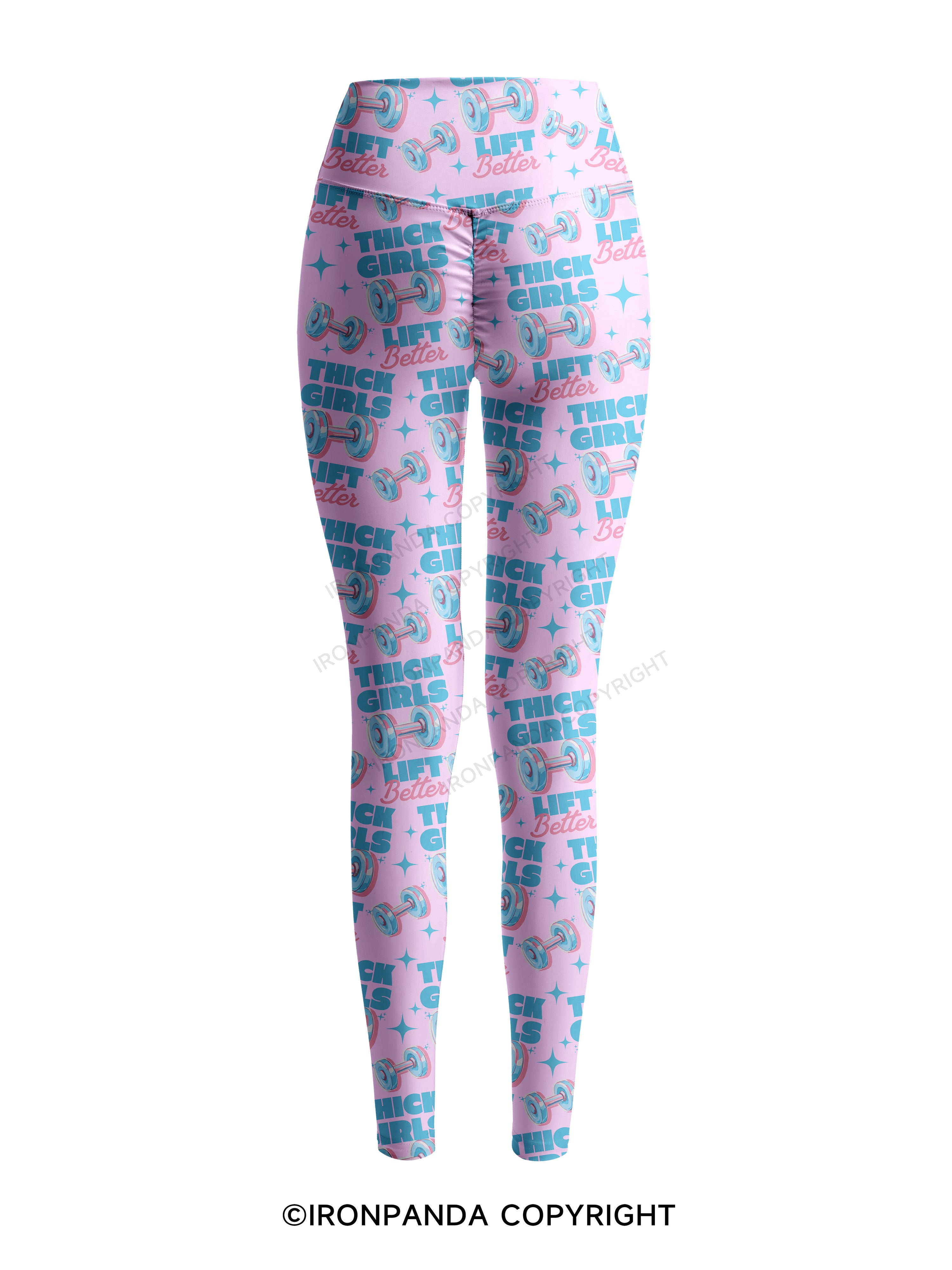 THICK THIGHS LIFT BETTER Printed Yoga Pants