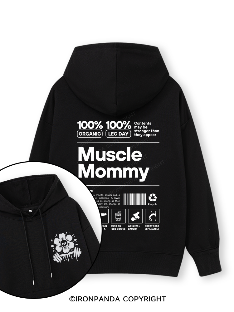 Muscle Mom Letters Double-Sided Printed Classic Gym Hoodie