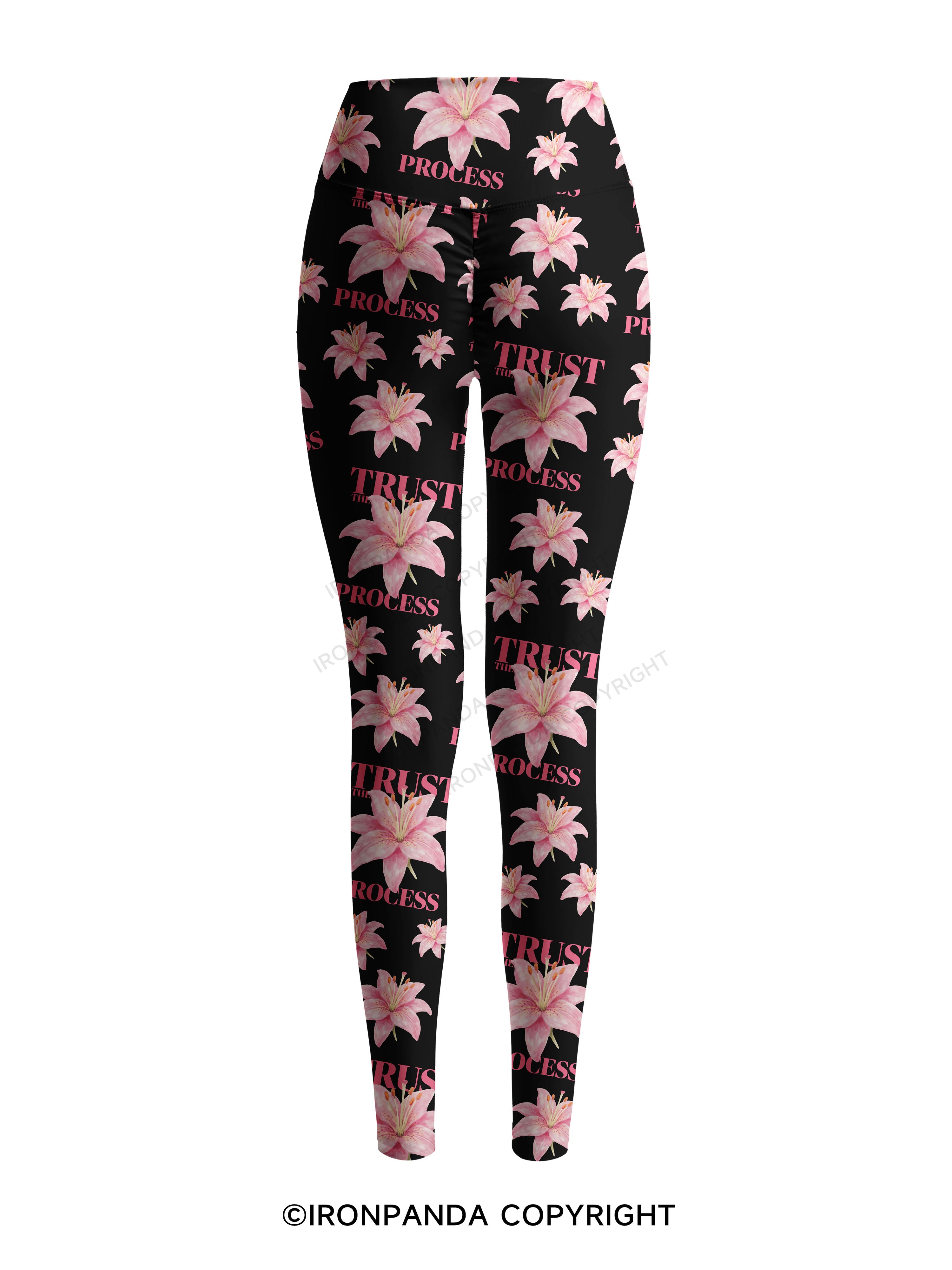 TRUST THE PROCESS Printed Yoga Pants