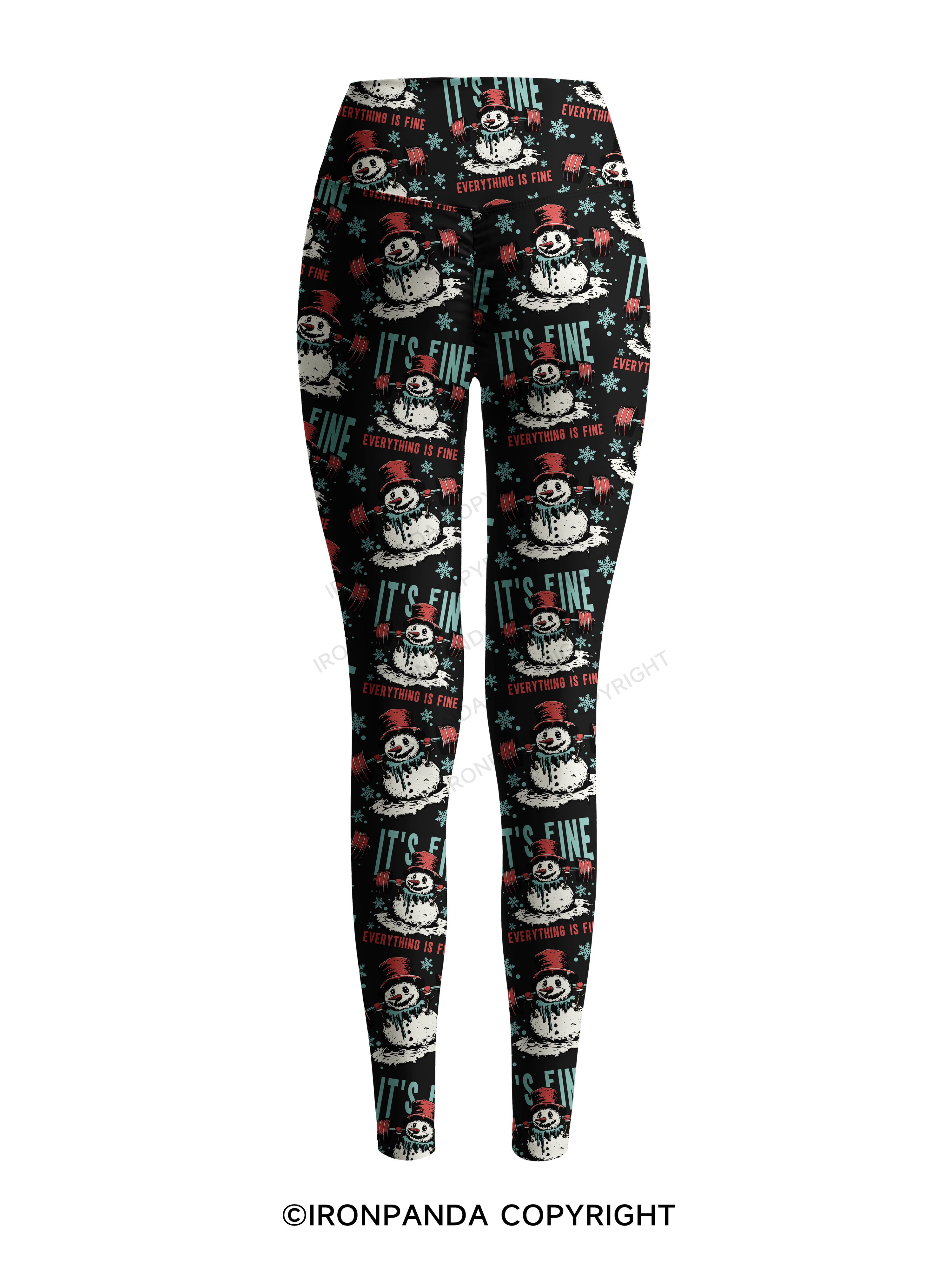 IT'S FINE EVERYTHING IS FINE Printed Yoga Pants