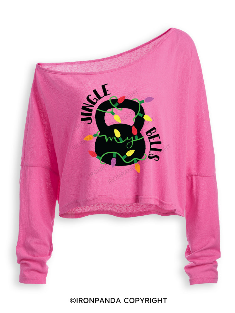 JINGLE MY BELLS Off Shoulder Long Sleeve Crop Top