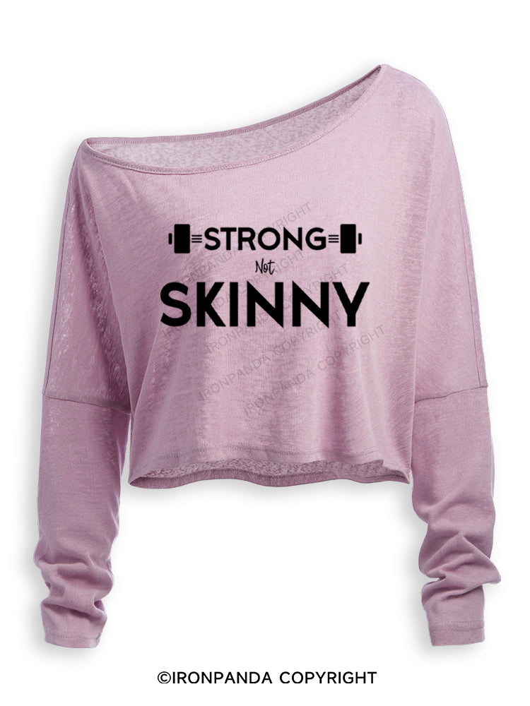Strong not skinny Off Shoulder Long Sleeve Crop Top