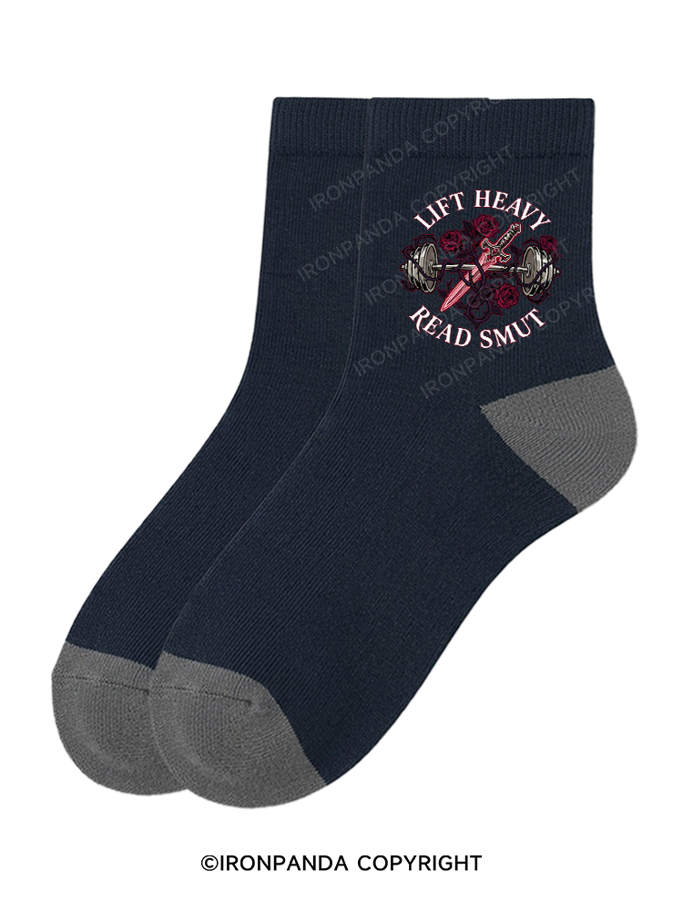 LIFT HEAVY READ SMUT Crew Socks