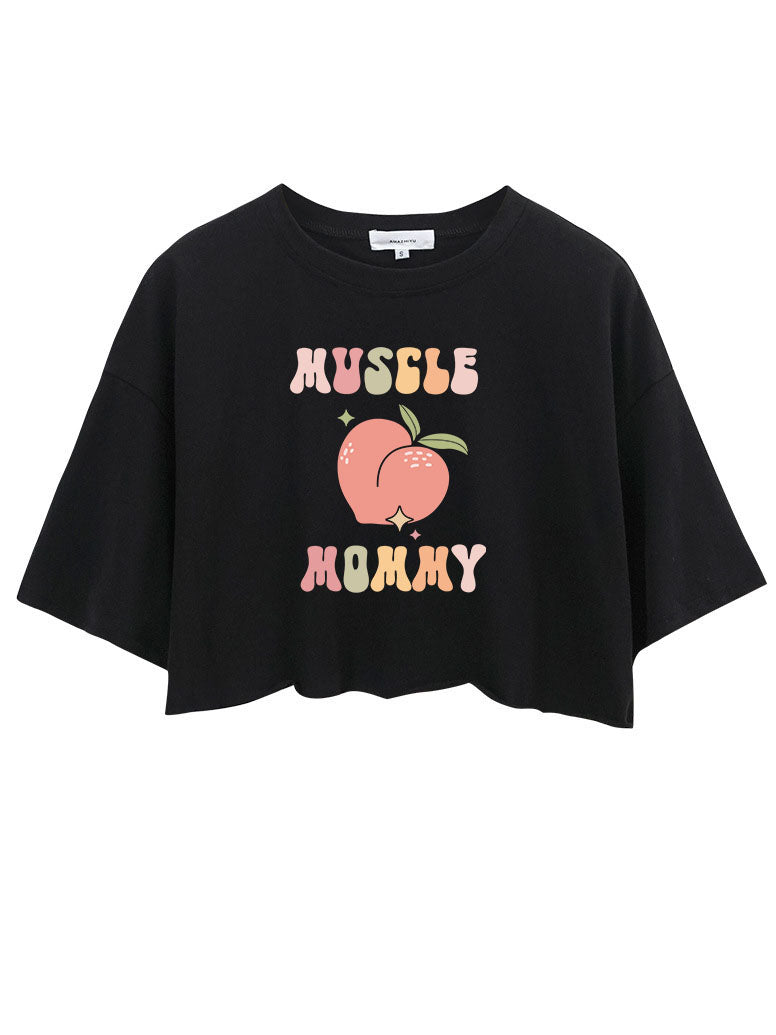 MUSCLE Mom  PEACHY  CROP TOPS