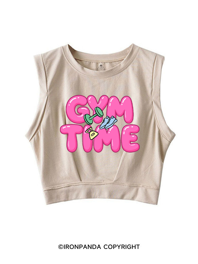 Gym Time Pink Bubble SLEEVELESS CROP TOPS