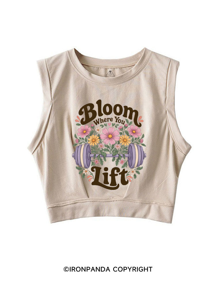 Bloom Where You Lift SLEEVELESS CROP TOPS