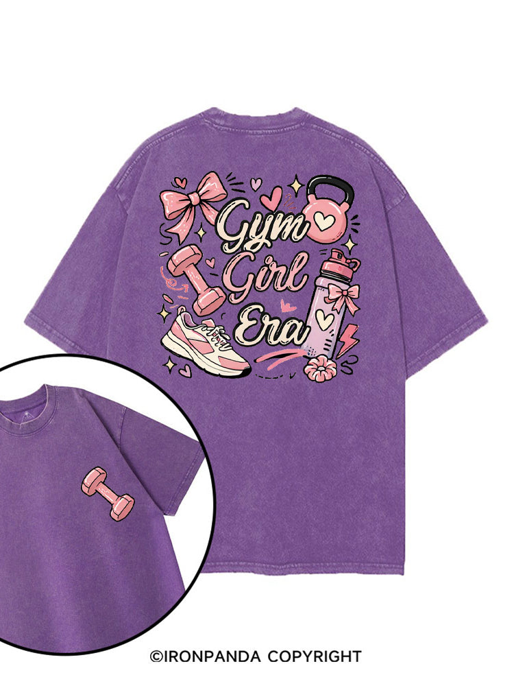 GYM GIRL ERA PINK WORKOUT printed Gym Shirt