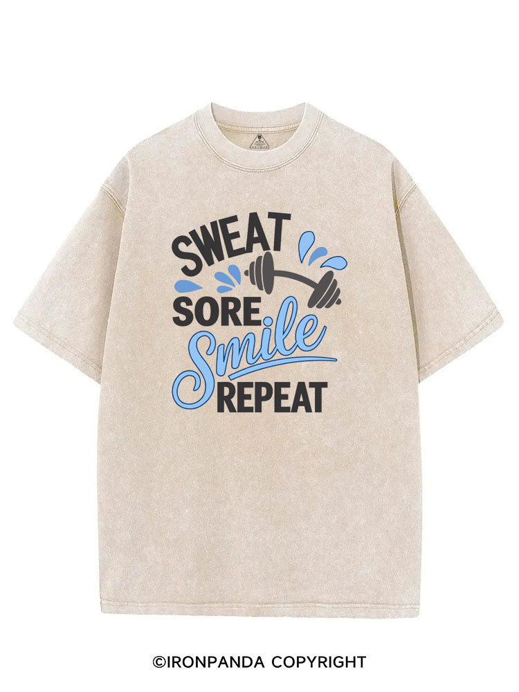 SWEAT SORE SMILE REPEAT VINTAGE GYM SHIRT