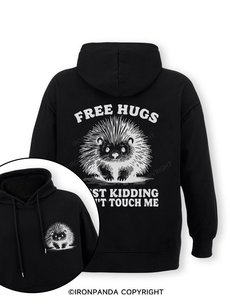 Free Hugs Just Kidding Don't Touch Me Lion Double-Sided Printed Classic Gym Hoodie