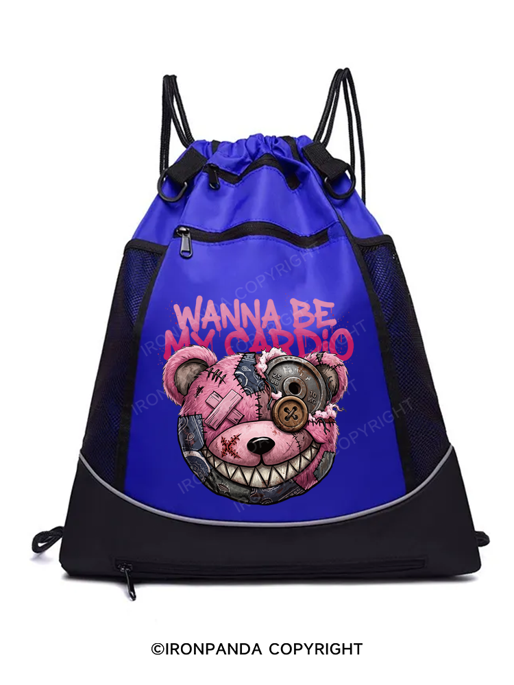 WANNA BE MY CARDIO Gym Drawstring Bag
