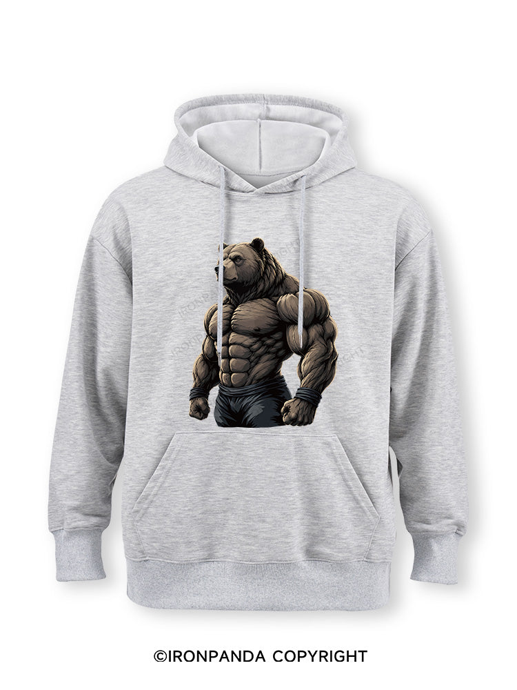Muscular Bear Bodybuilder Performance Classic Gym Hoodie
