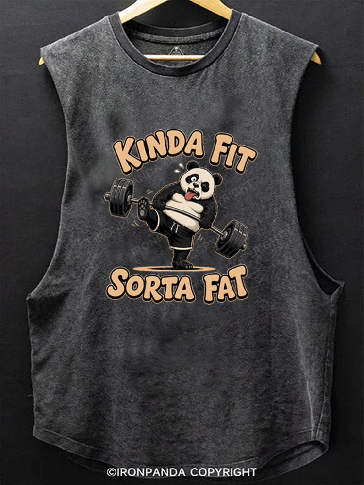 Kinda Fit Sorta Fat Funny Panda Scoop Bottom Cotton Tank
