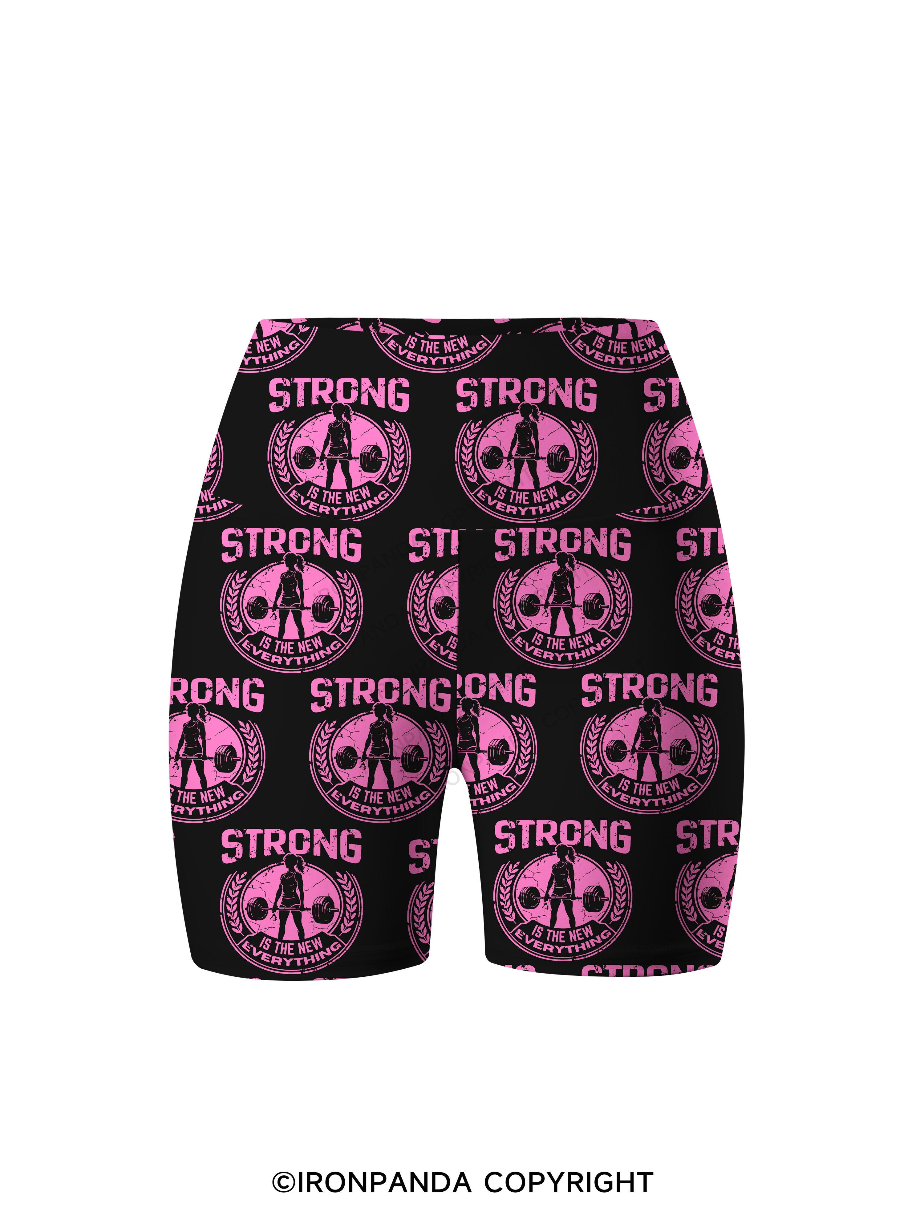 S-T-R-O-N-G Printed Yoga Cycling Shorts