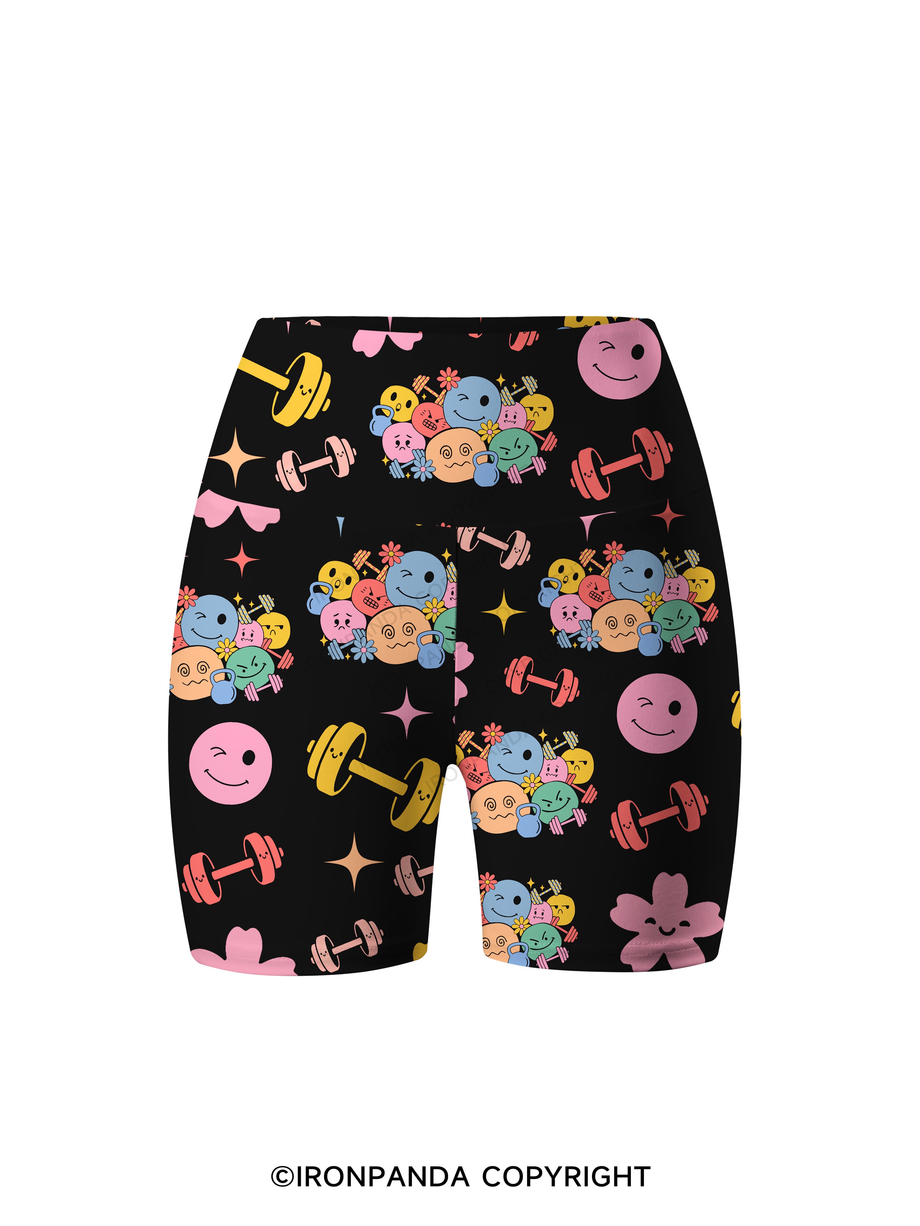 Groovy Mood Gym Printed Yoga Cycling Shorts