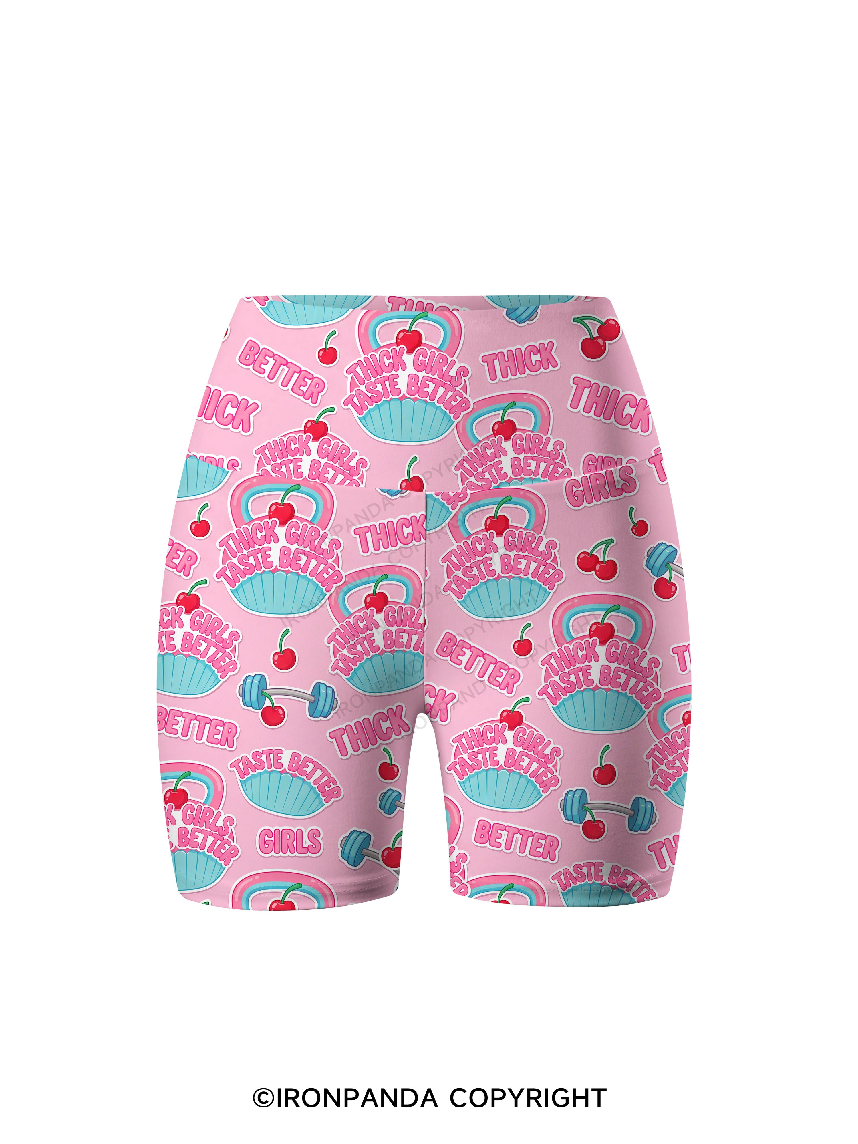 THICK GIRLS TASTE BETTER Printed Yoga Cycling Shorts
