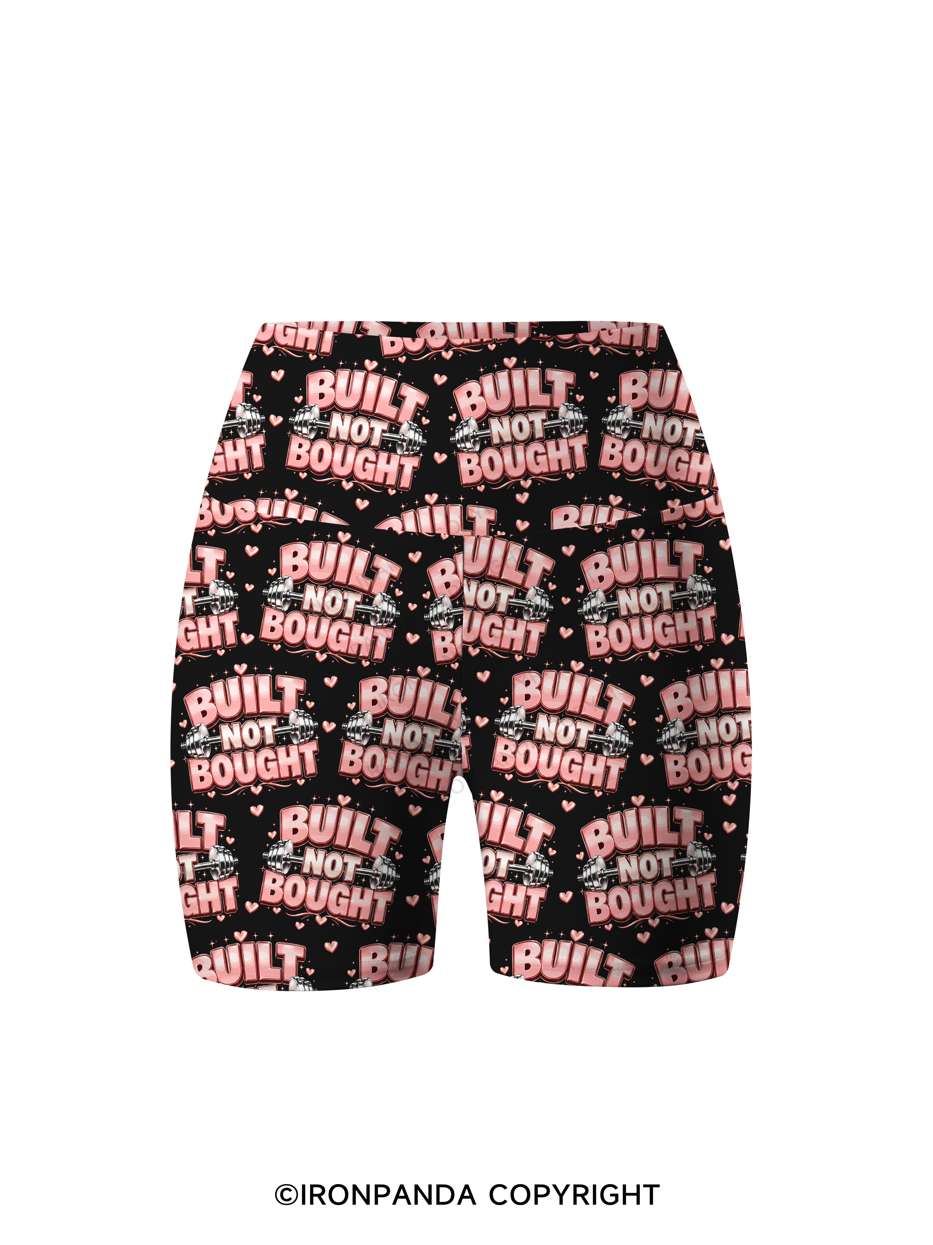 BUILT NOT BOUGHT POSITIVE GYM Printed Yoga Cycling Shorts