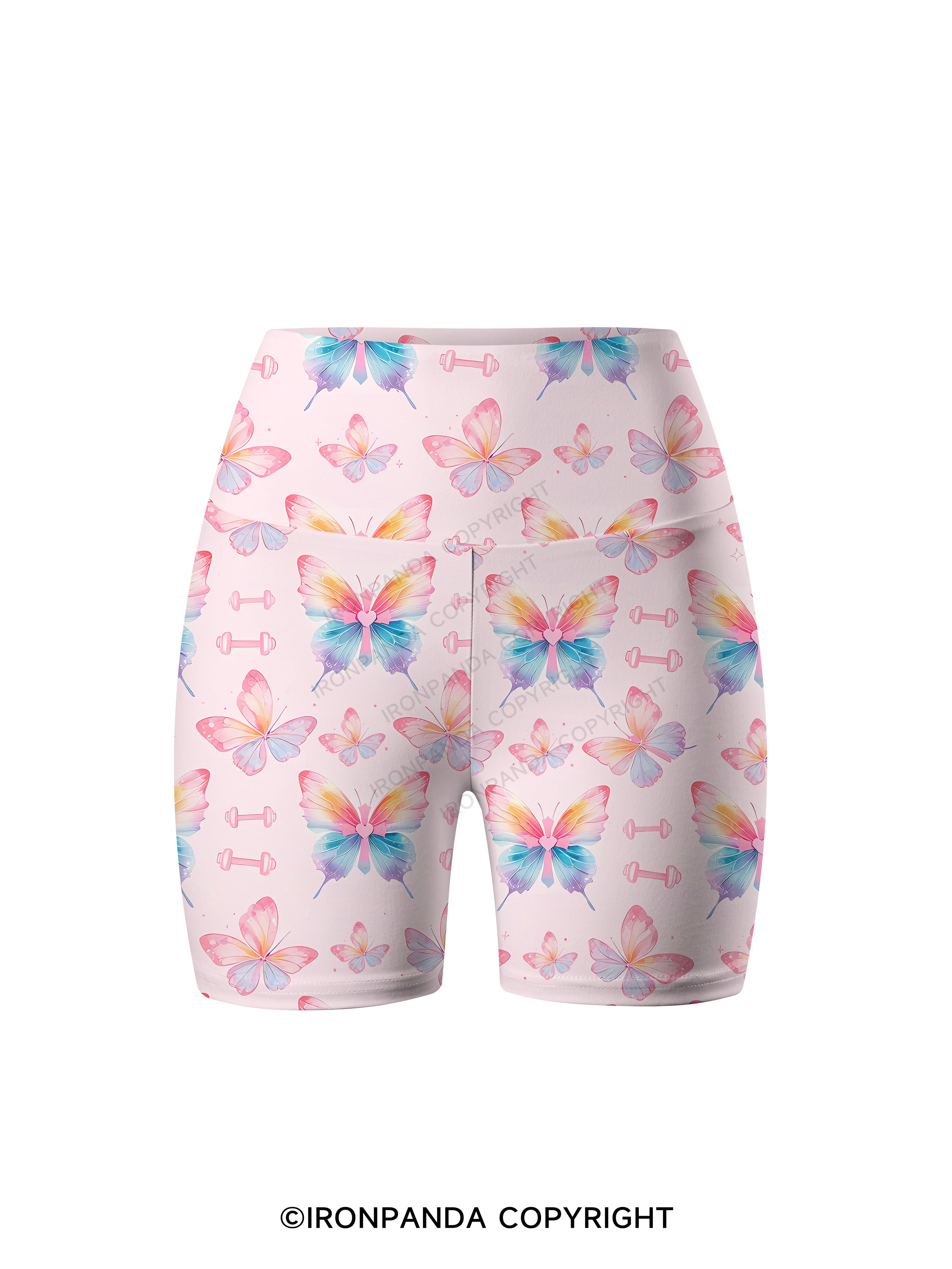 Coquette Butterfly Lifts Printed Yoga Cycling Shorts