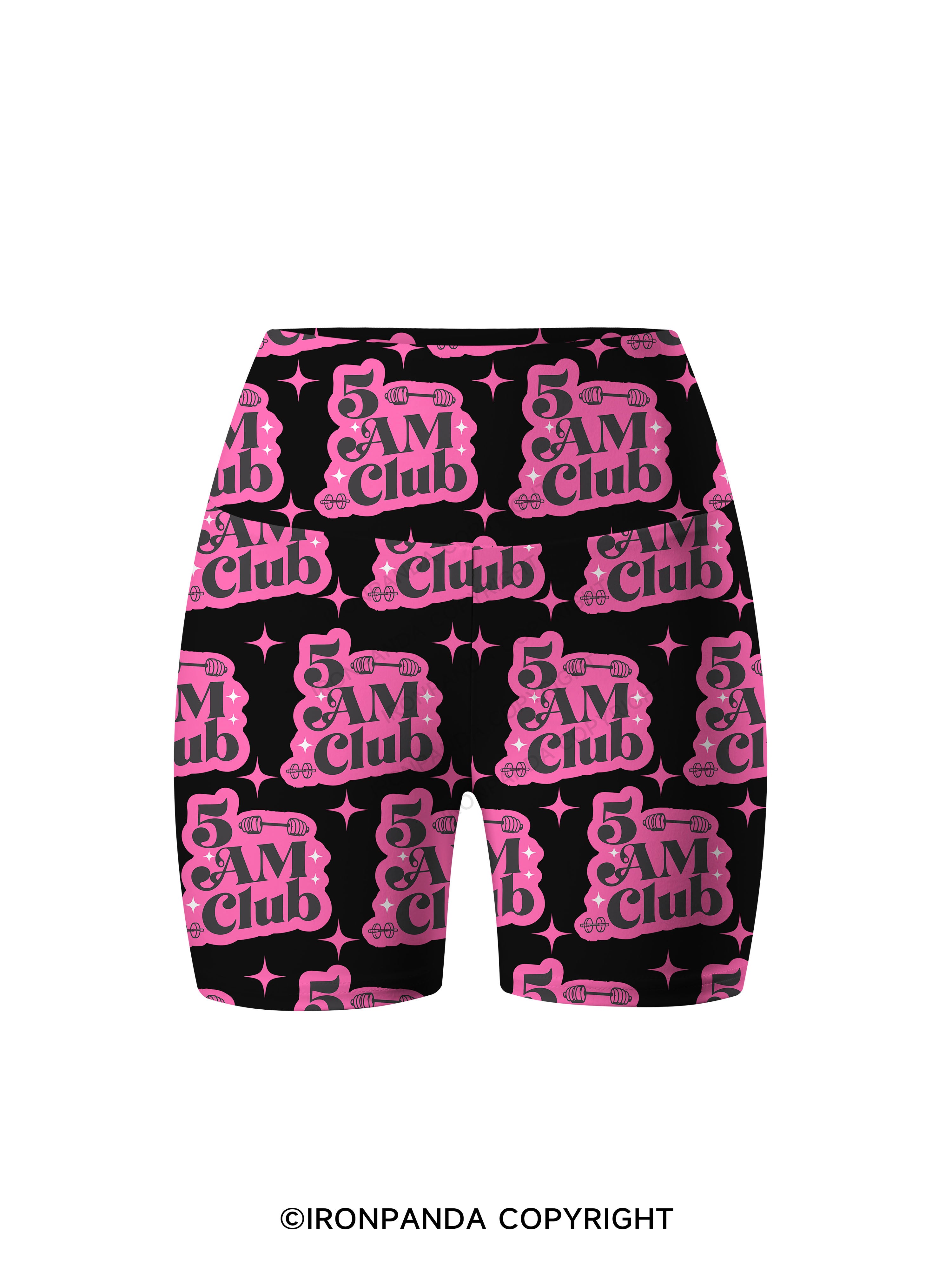 5 AM Club Printed Yoga Cycling Shorts