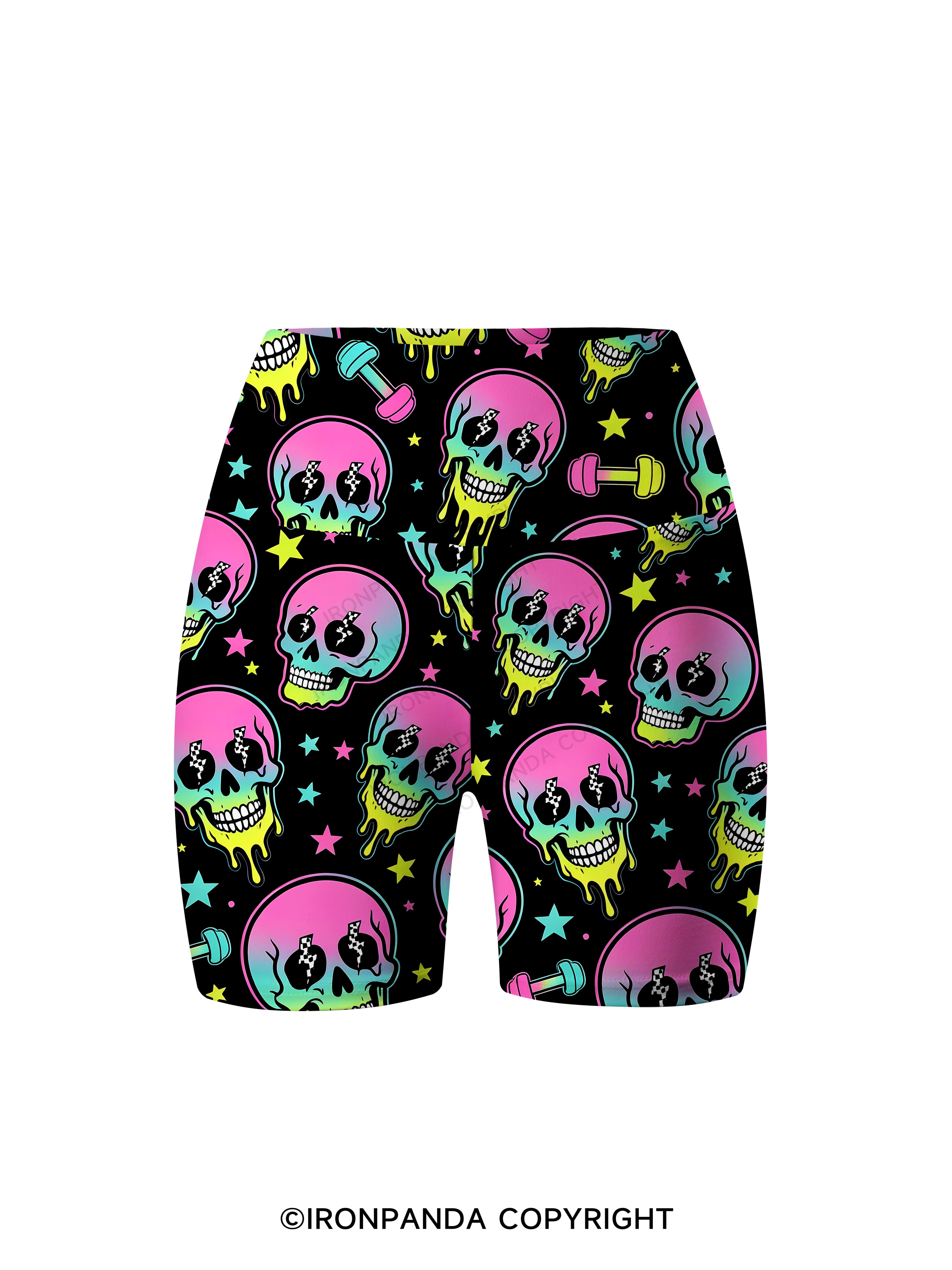 Skull Gym Gains Printed Yoga Cycling Shorts