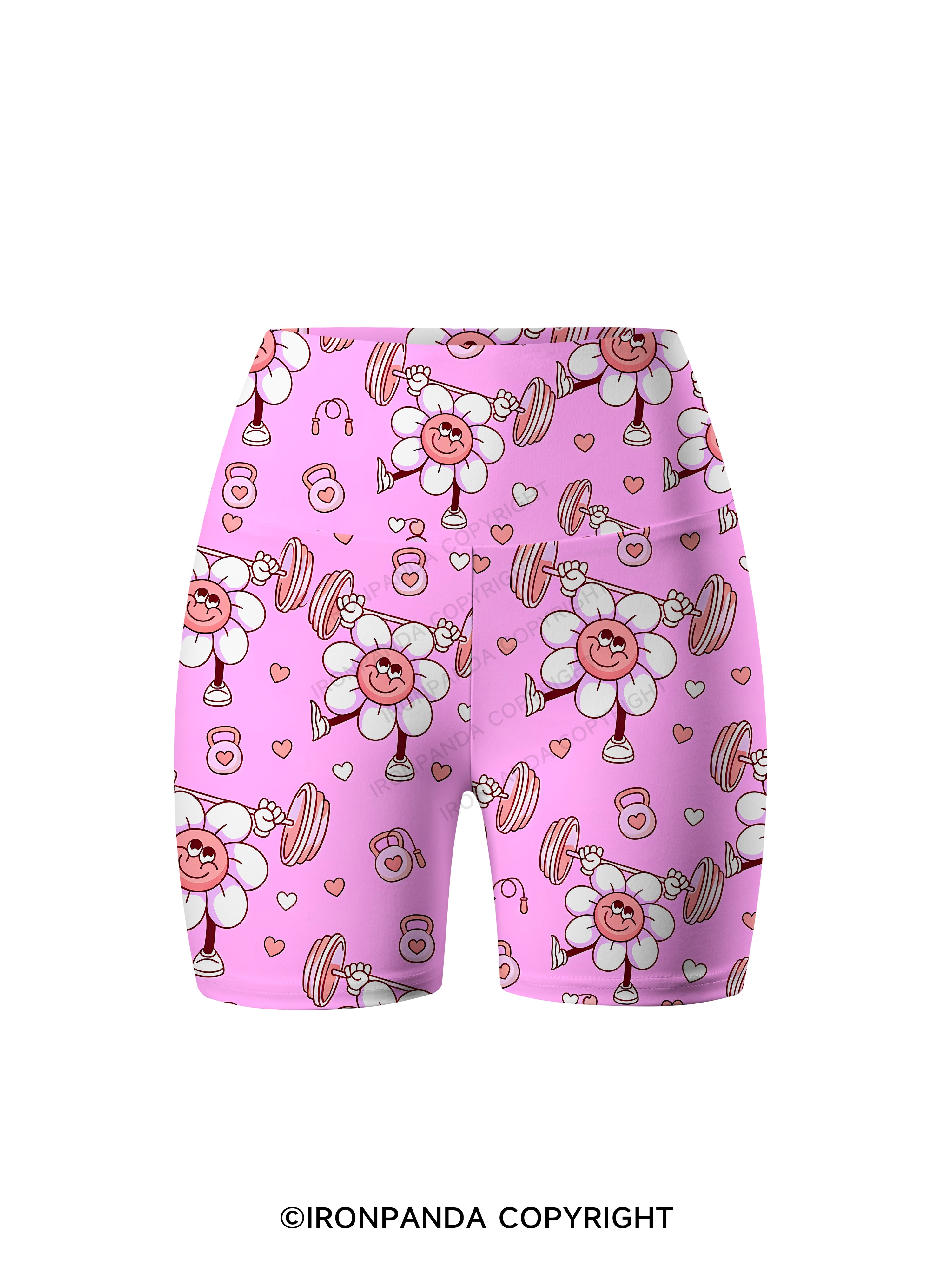 Lifting Daisy Printed Yoga Cycling Shorts