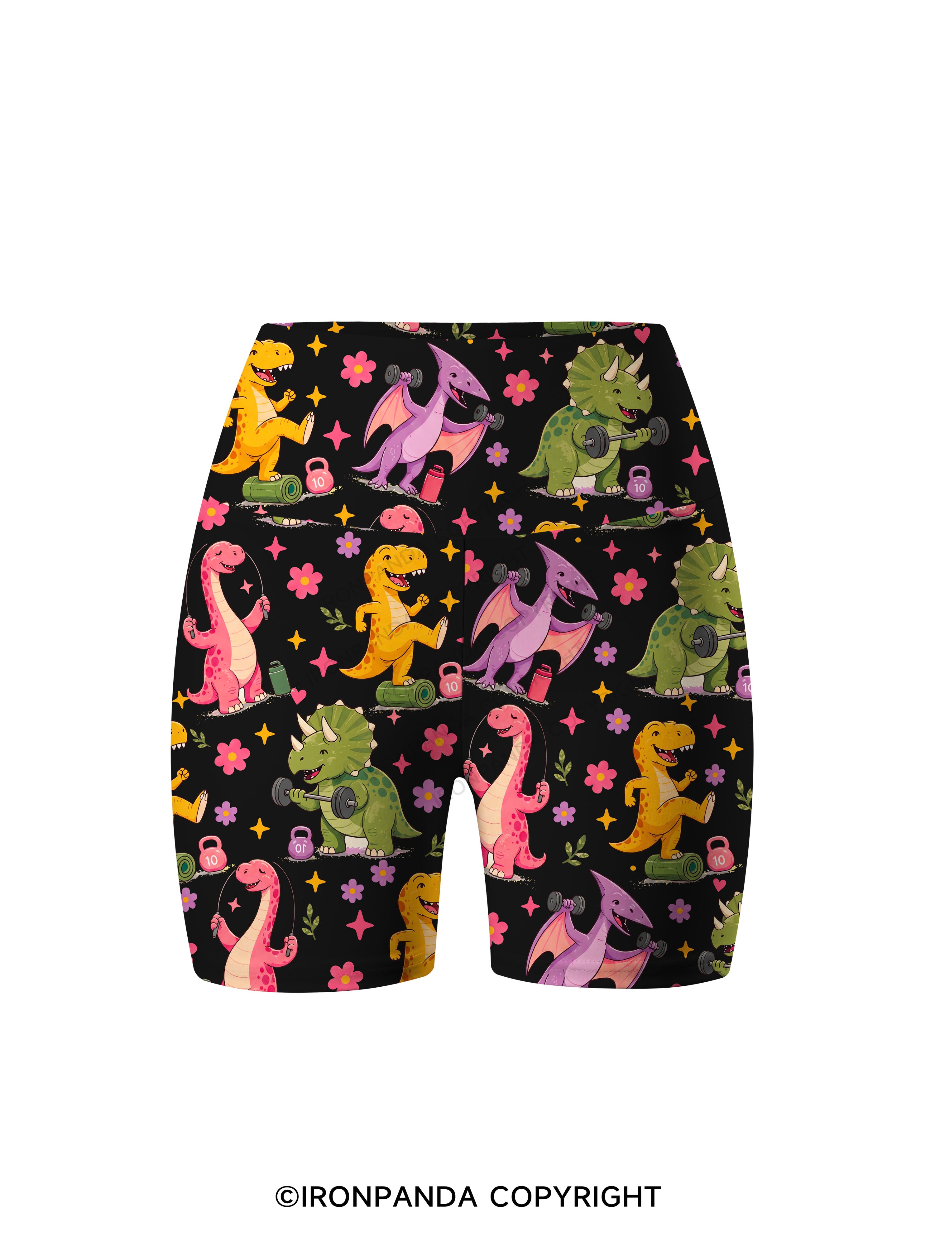 DINOSAURS DIDN'T EXERCISE. WE ALL SAW HOW THAT ENDED Printed Yoga Cycling Shorts