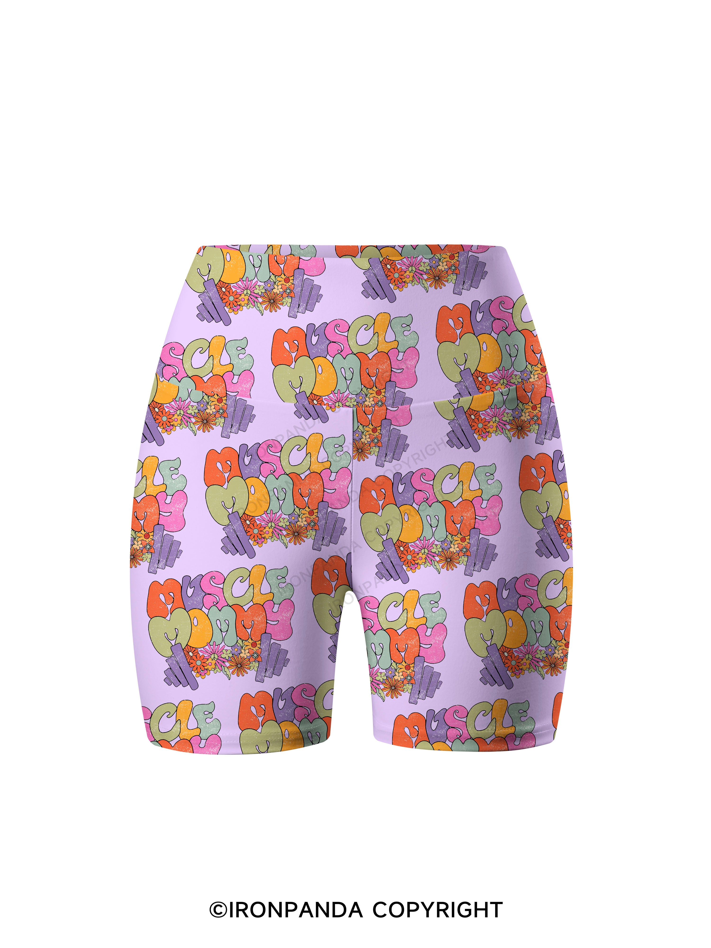 Muscle Mom Deadlift Printed Yoga Cycling Shorts