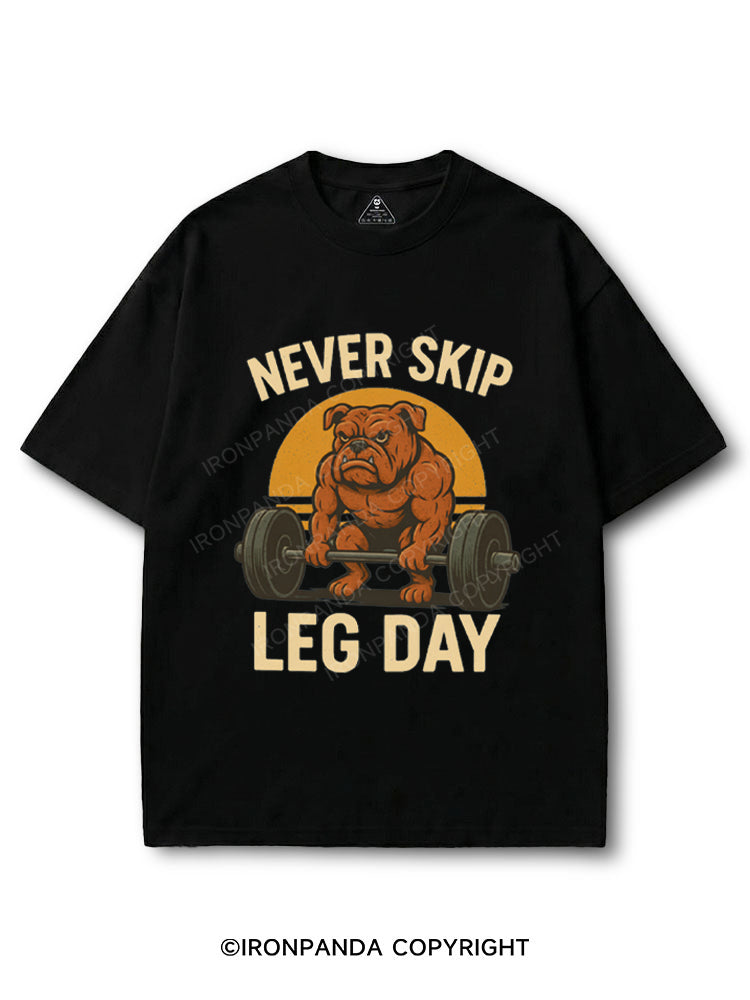 Never Skip Leg Day Muscular Bulldog COTTON PUMP COVER