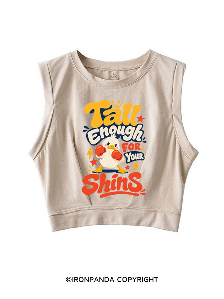 TALL ENOUGH FOR YOUR SHINS DUCK SLEEVELESS CROP TOPS