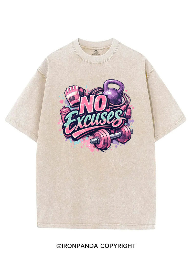 NO EXCUSES GYM ROUTINE VINTAGE GYM SHIRT
