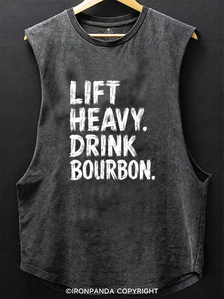 Lift Heavy Drink Bourbon Scoop Bottom Cotton Tank