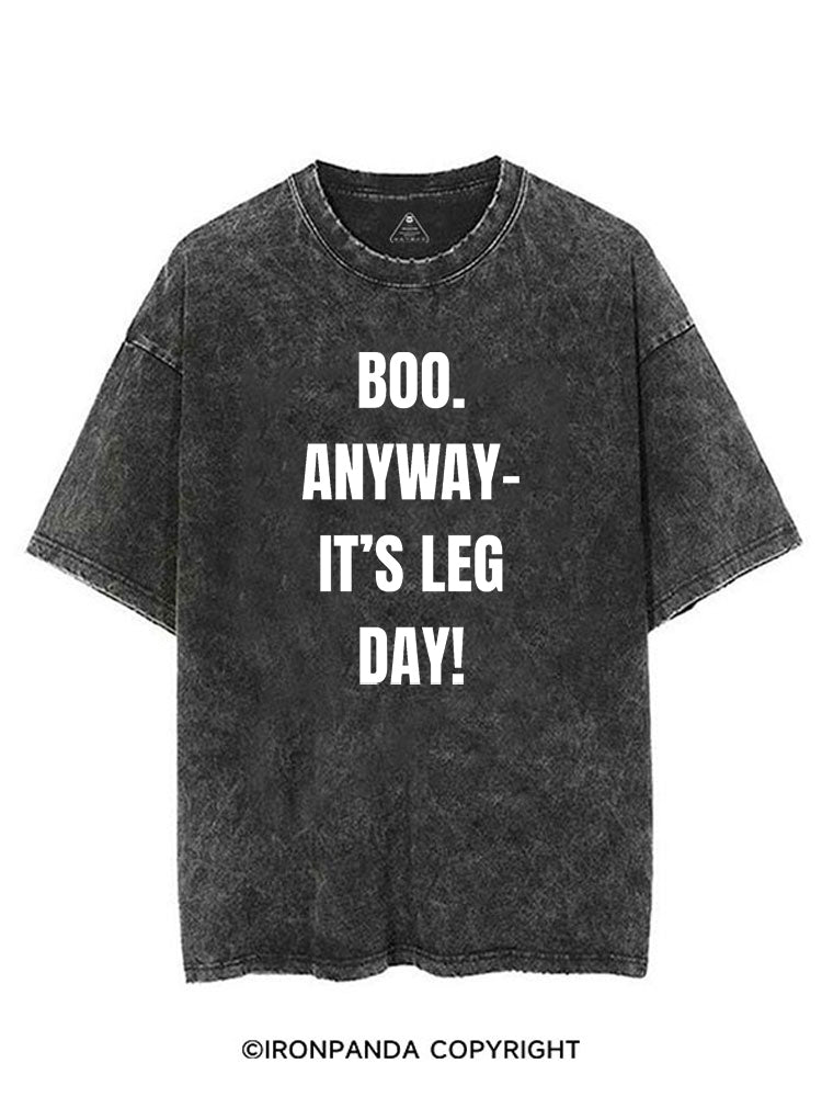BOO. ANYWAY IT'S LEG DAY! VINTAGE GYM SHIRT