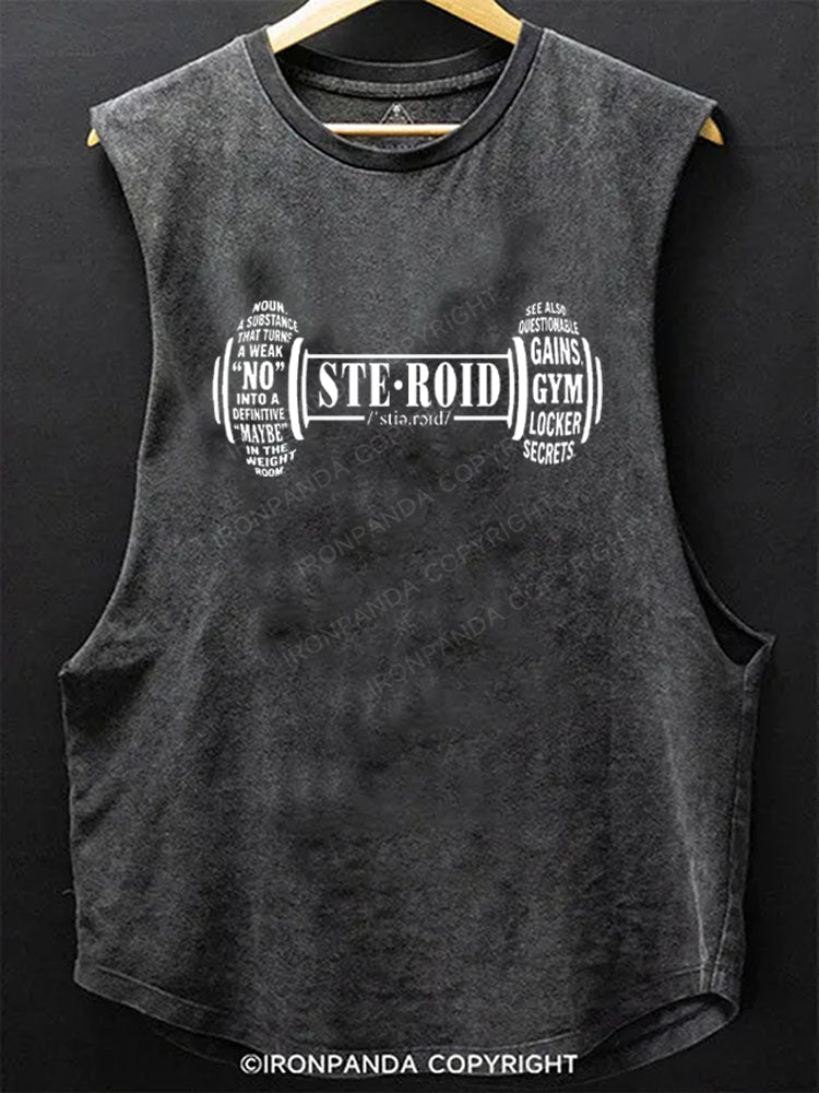 Sarcastic Steroid Gym Scoop Bottom Cotton Tank