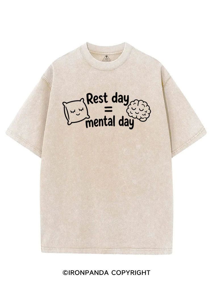 Rest day = mental day VINTAGE GYM SHIRT