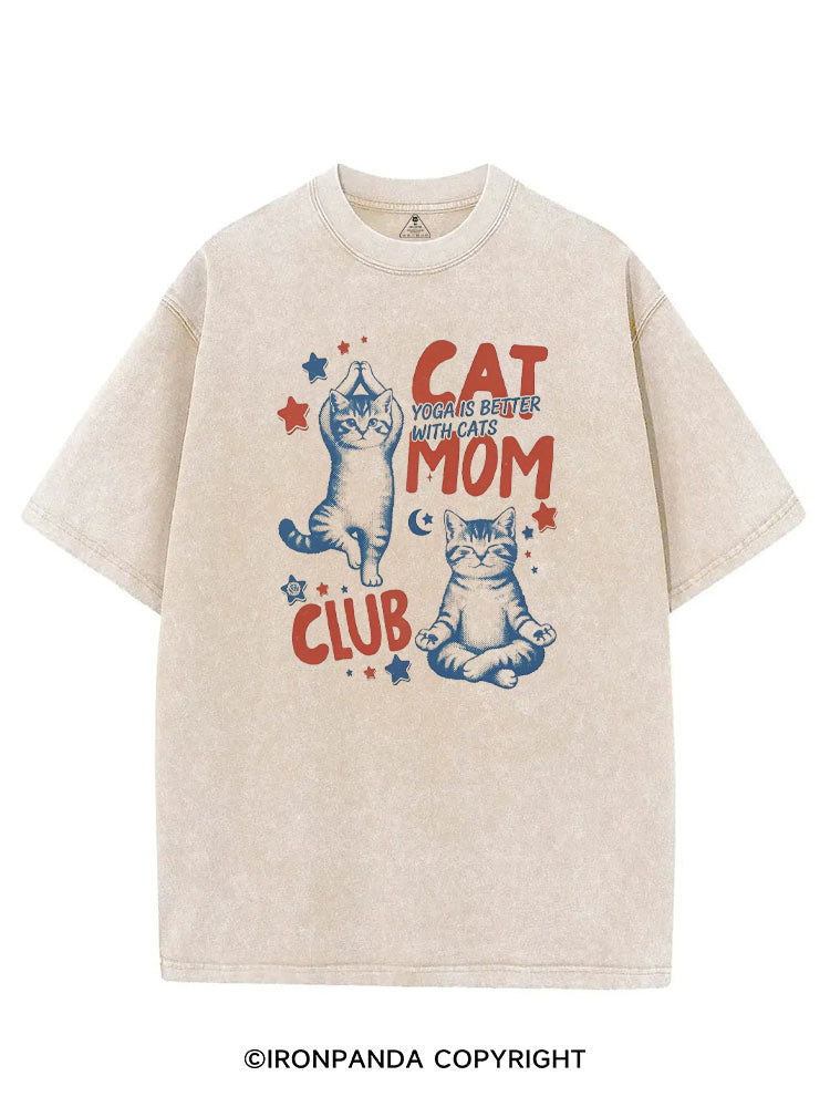 CAT MOM CLUB YOGA IS BETTER WITH CATS VINTAGE GYM SHIRT