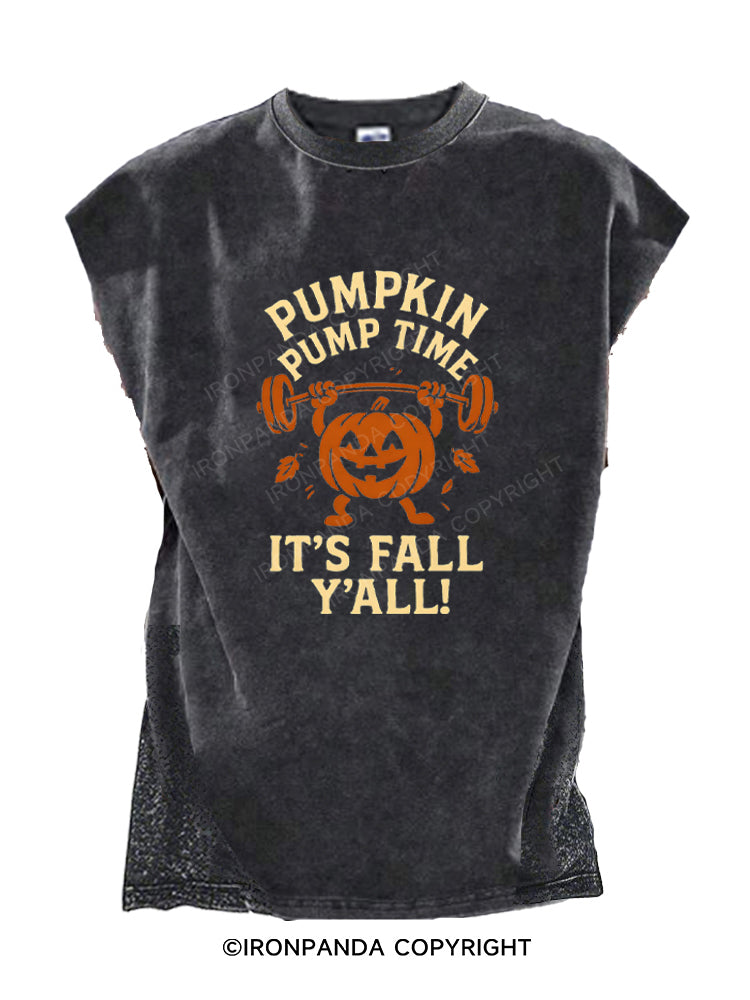 PUMPKIN PUMP TIME IT'S FALL Y'ALL! Cut Off Tank