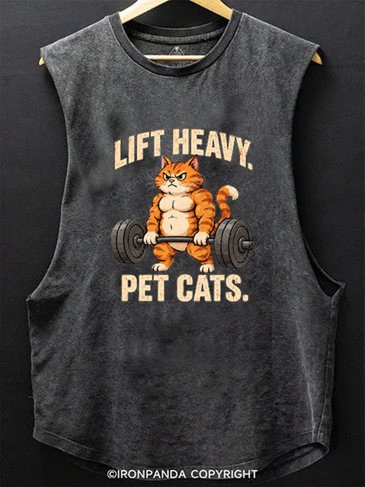 Lift Heavy Pet Cats Funny Scoop Bottom Cotton Tank
