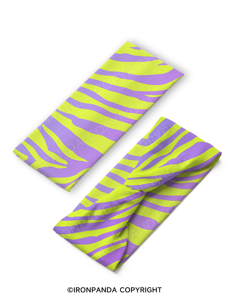 Purple Lime Zebra Gym Headband