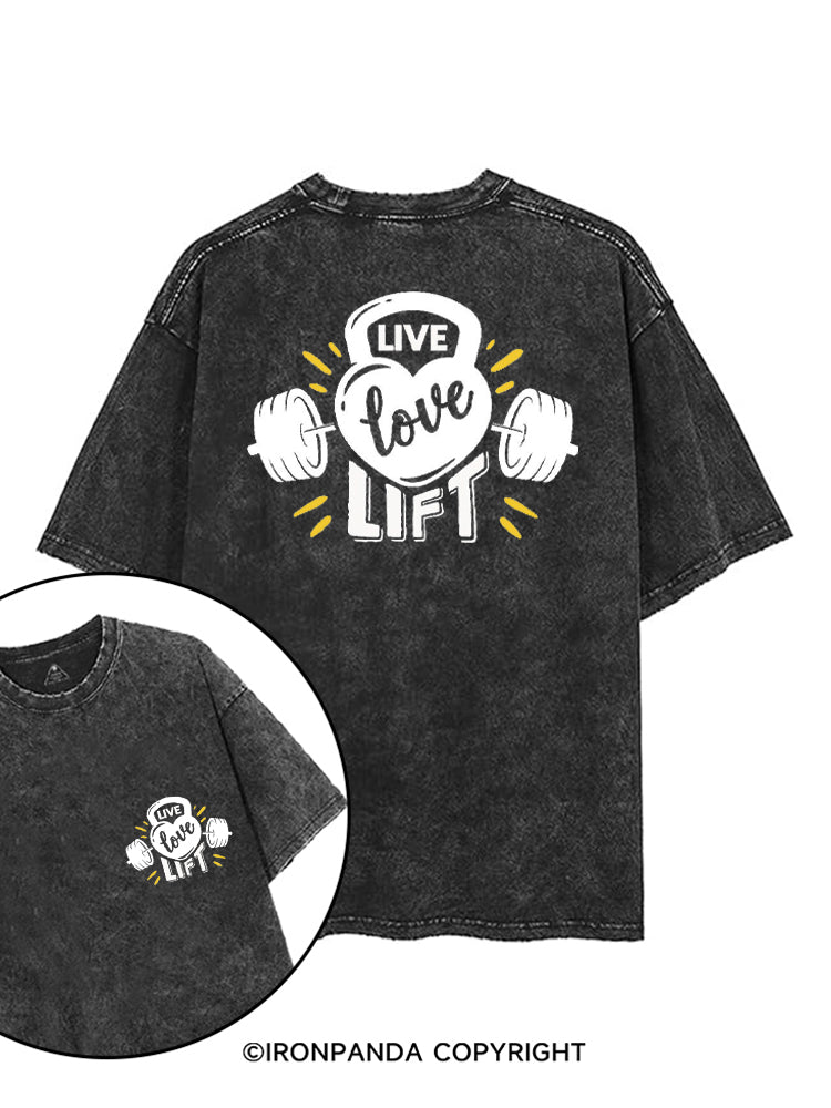 LIVE LOVE LIFT GYM LOVER printed Gym Shirt