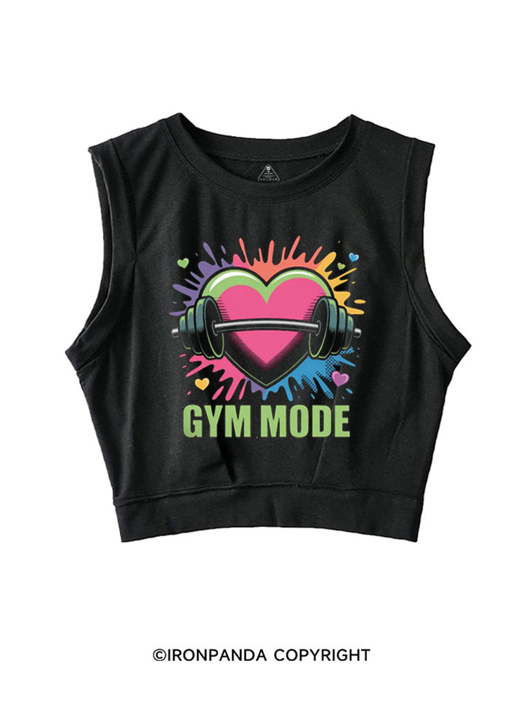 GYM MODE GYM LOVER SLEEVELESS CROP TOPS